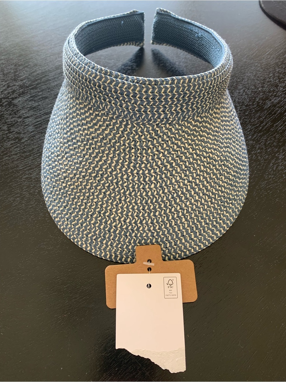 Blue and White Woven Women's Sun Visor